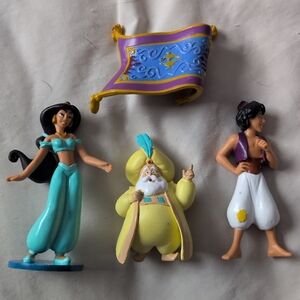 Disney Vintage 90s Aladdin Figures Princess Jasmine Sultan Carpet PVC Lot Bundle